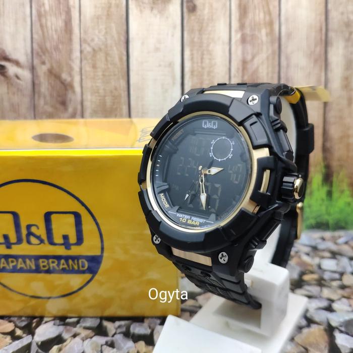 Q&Q QQ QnQ Analog Digital Jam Tangan Pria Karet GW80J001Y Original