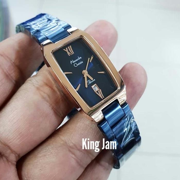 Jam Tangan Wanita Alexandre Christie AC 2455 Original Blue Rosegold