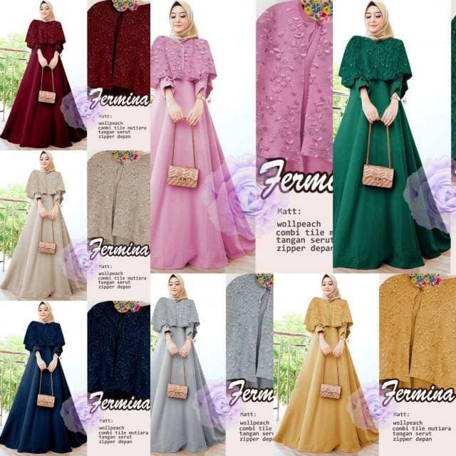 GAMIS MAXY SABRINA FERMINA UWAIS BUSUI MUTIARA GAMIS PESTA - AKAD NIKH
