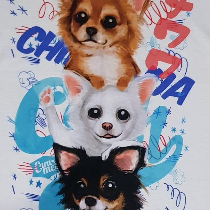 Kaos /T shirt/Baju/Kaos gambar hewan/Kaos gambar anjing CHIHUAHUA