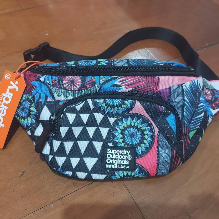 Superdry ORIGINAL SUPERDRY PRINTED WAIST BAG CROSS BODY TAS SELEMPANG PINGGANG 100% Asli Tanpa Kawe