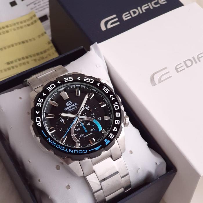 Jam Tangan Pria Merek Edifice EFS S550 Silver Ori BM Fullset 4.5cm