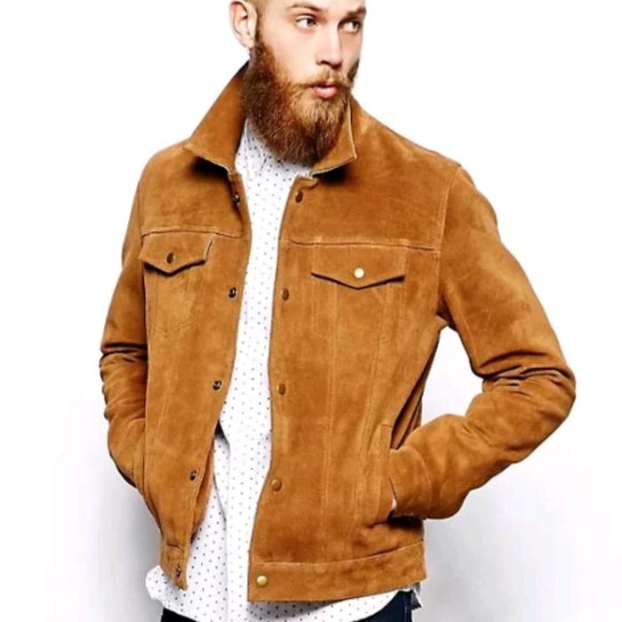 Jaket Trucker Suede Faux