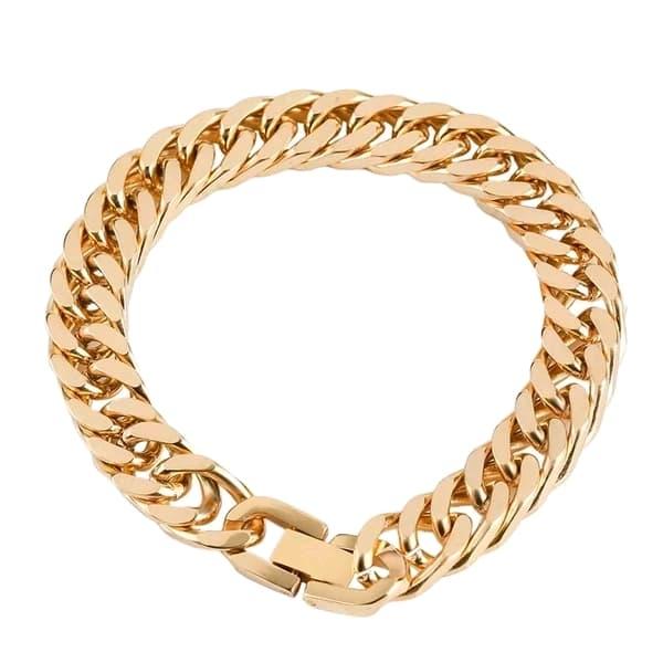 Gelang Rantai Titanium Original Gold Emas Pria Cowok