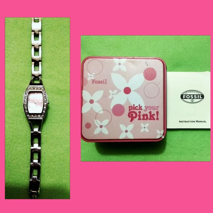 Jam tangan Fossil Pink Second Original