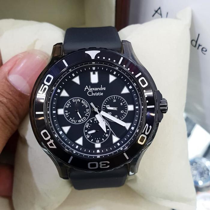 Jam Tangan Pria Original Alexandre Christie AC6531 Black White