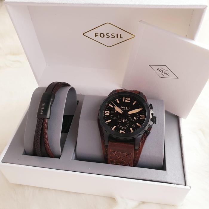 Jam Pria Merek Fossil JR 1511 & JR1511 Original 4.5cm Fullset Gelang