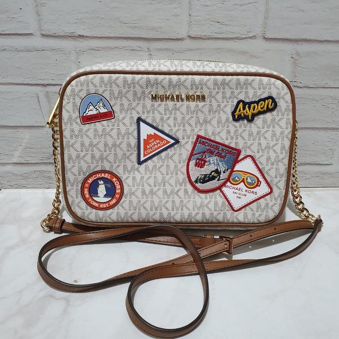 TAS WANITA BRANDED ORIGINAL - MK ASPEN CROSSBODY VANILLA
