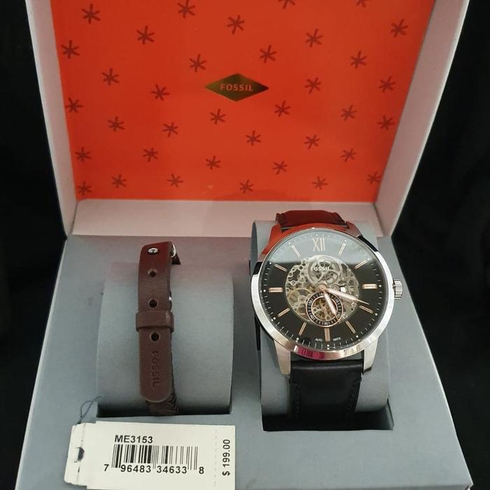 Jam Pria Fossil ME3153 ME 3153 Fullset Gelang 48mm Automatic Original