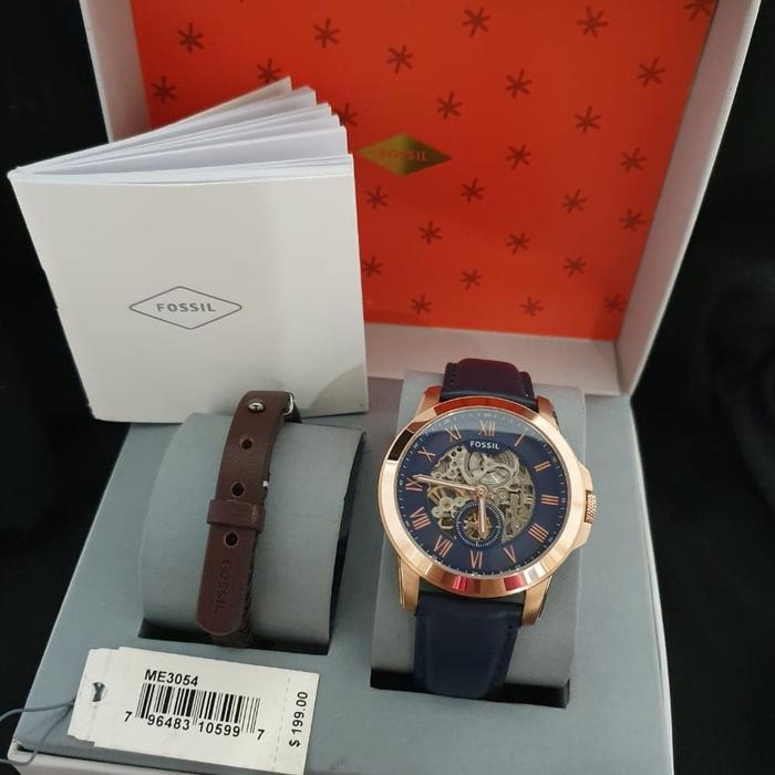 Jam Pria Fossil ME 3054 ME3054 Fullset Gelang 44mm Automatic Original