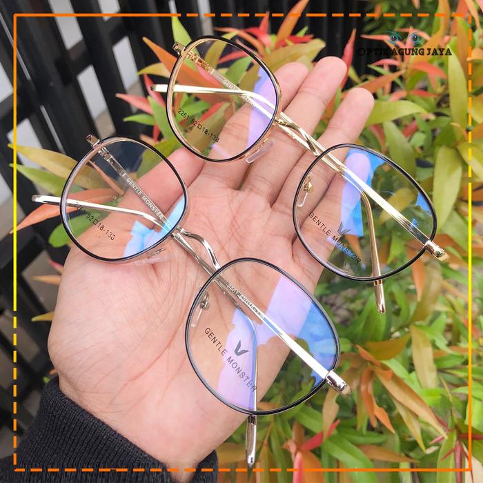 ( GRATIS LENSA ) Frame Kacamata Minus Pria Wanita Gentel Monster GM225