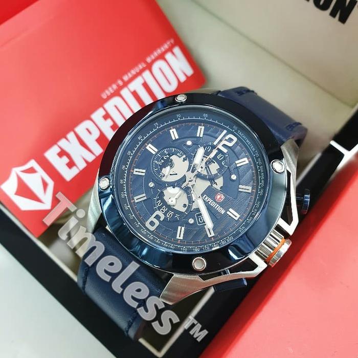 jam tangan pria expedition E 6697 M Silver Blue