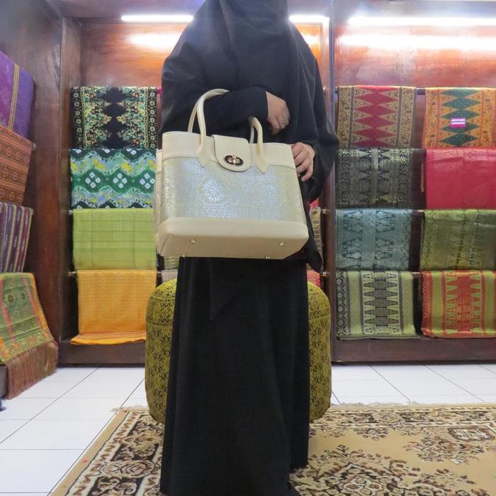 Tas Songket Palembang Putih A