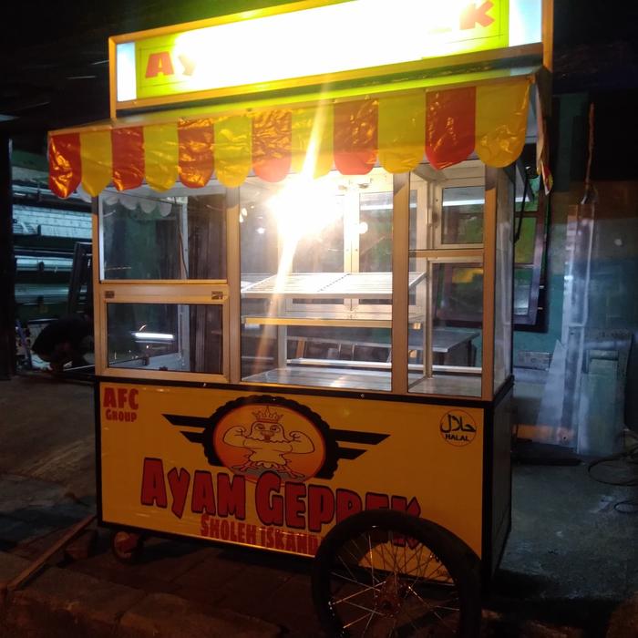 gerobak almunium ayam geprek