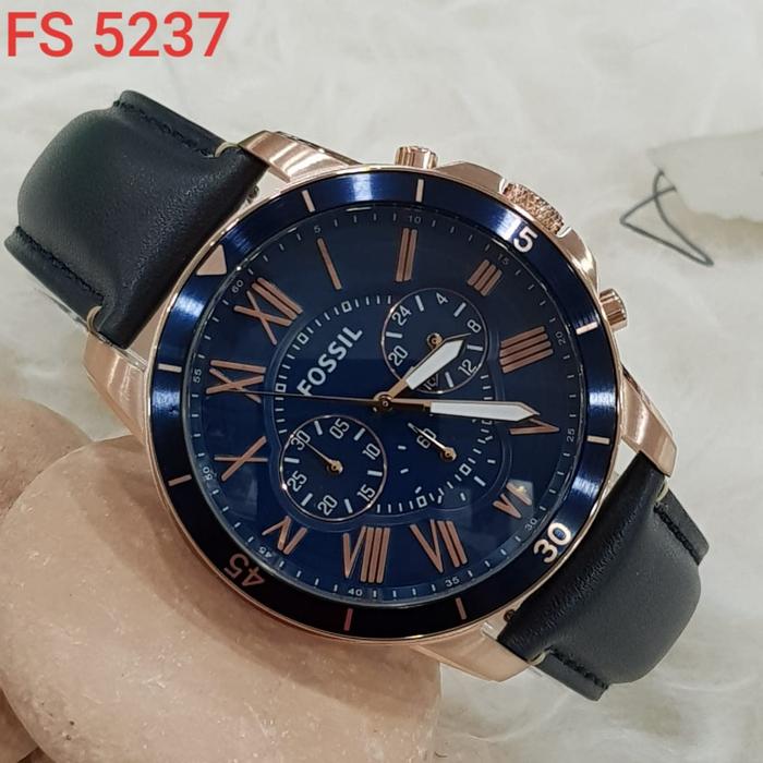 Jam Tangan Pria Merek Fossil FS5237 & FS 5237 Kulit Ori BM 4.4cm