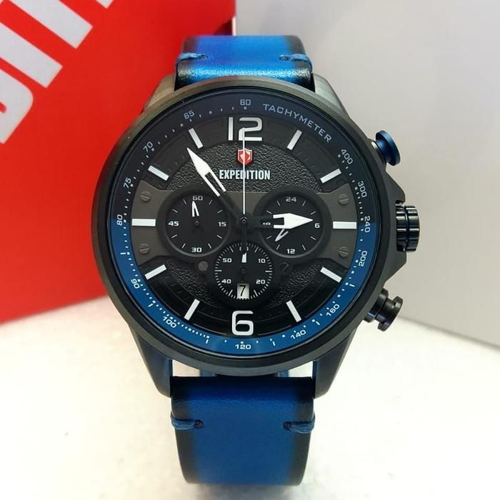 Jam Tangan Expedition Pria Original E6796 Black Blue