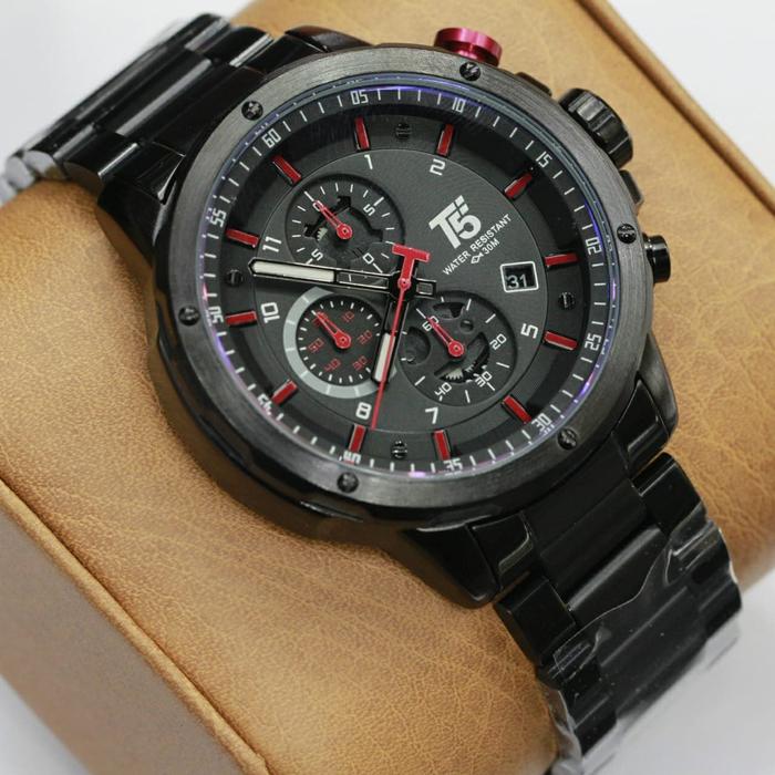 Jam Tangan Pria T5 H3588 / H 3588 Original Black Fullset