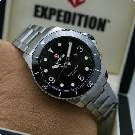 EXPEDITION E6792 / 6792 - JAM TANGAN PRIA ORIGINAL - SILVER BLACK
