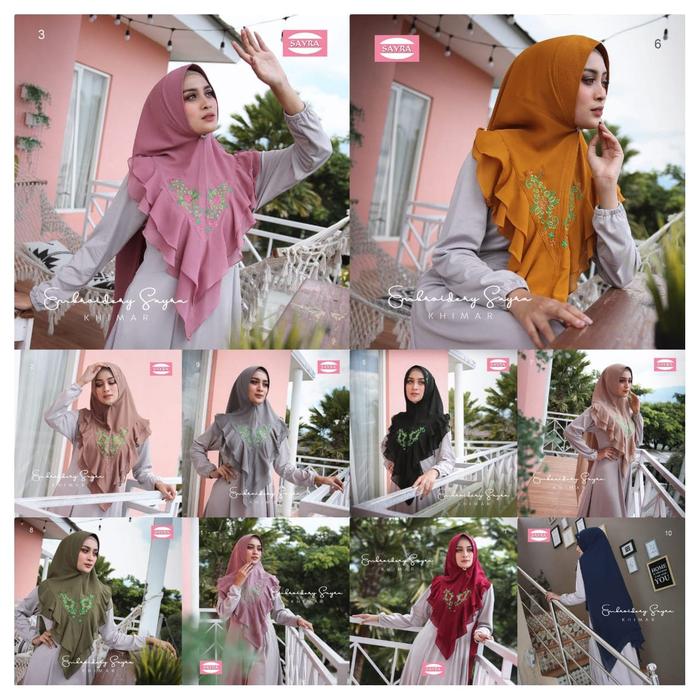 Khimar Embroidery Sayra Ori Sayra Hijab
