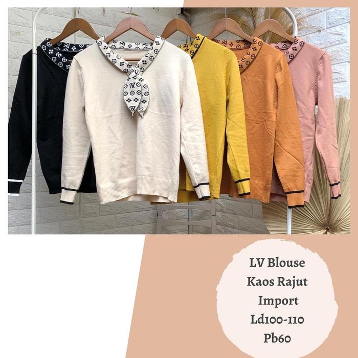 LV Blouse Bahan kaos Rajut import Super