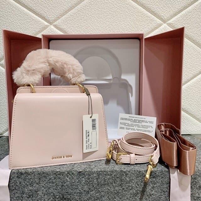 CK Original Handbag Gift Set with Box Black Pink Hitam - Charles Keith