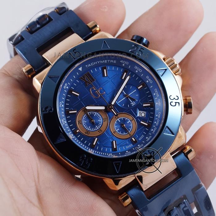 Jam Tangan Guess Collection Gc-1 Sport Metal X90012G7S Biru Rose Gold