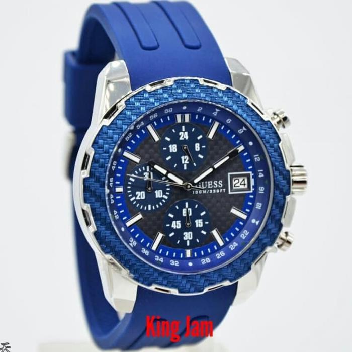 Jam Tangan Pria Guess W1047G2 Original Blue Silver