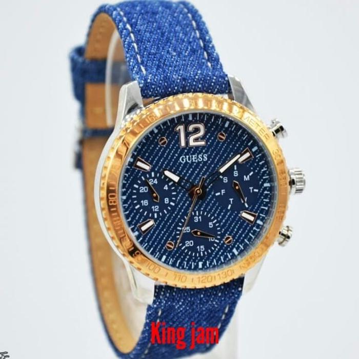 Jam Tangan Wanita Guess W1057L1 Original Blue Garansi Resmi