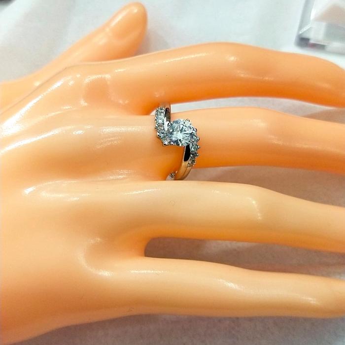 cincin emas putih asli 18K-750