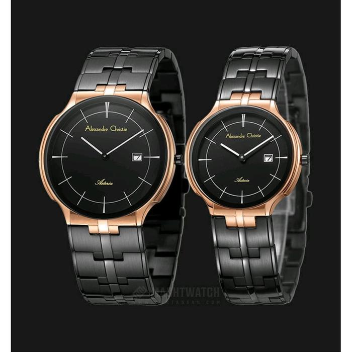 Alexandre Christie AC 8547 hitam rosegold pasangan COUPLE harga satuan