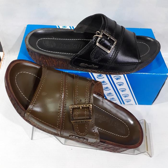 sandal pria kulit asli INDIAN gesper original