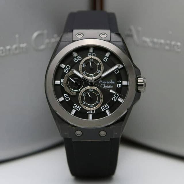 jam tangan pria alexander cristie original ac6546 full black