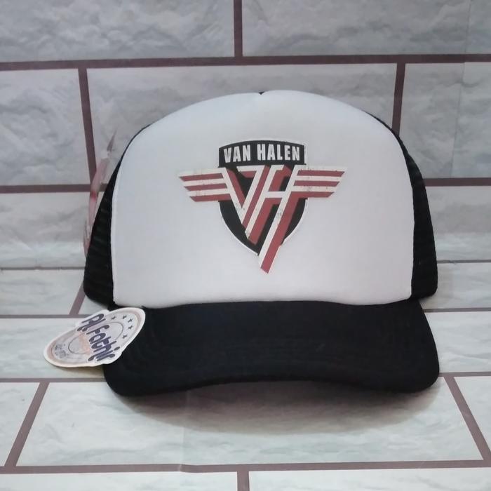 Topi Trucker Hat - Van Halen - Hitam Putih - 3G Oupague - Murah
