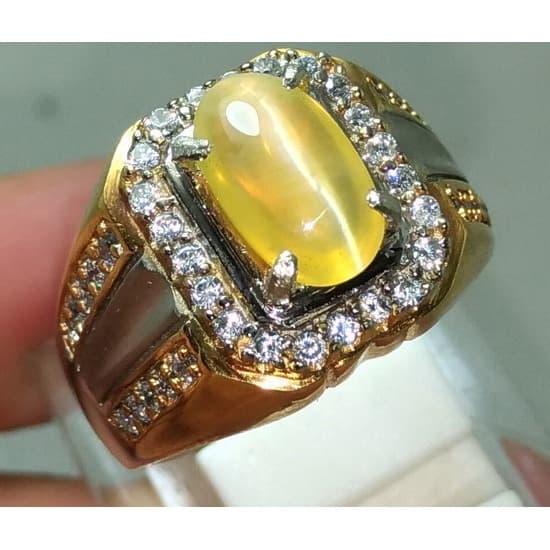 Batu Akik Yellow Opal Cat Eye Asli Natural