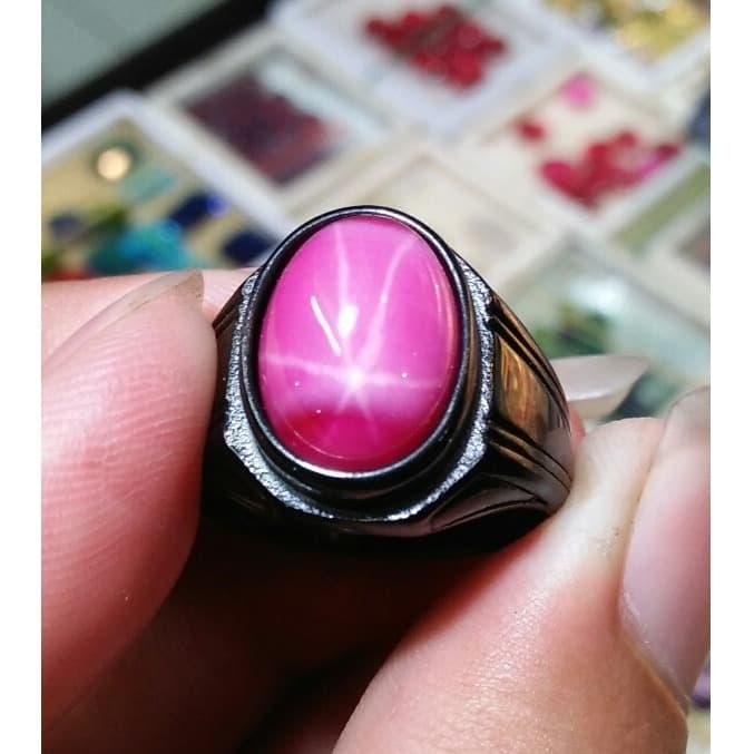 Cincin Batu Ruby Star Pink