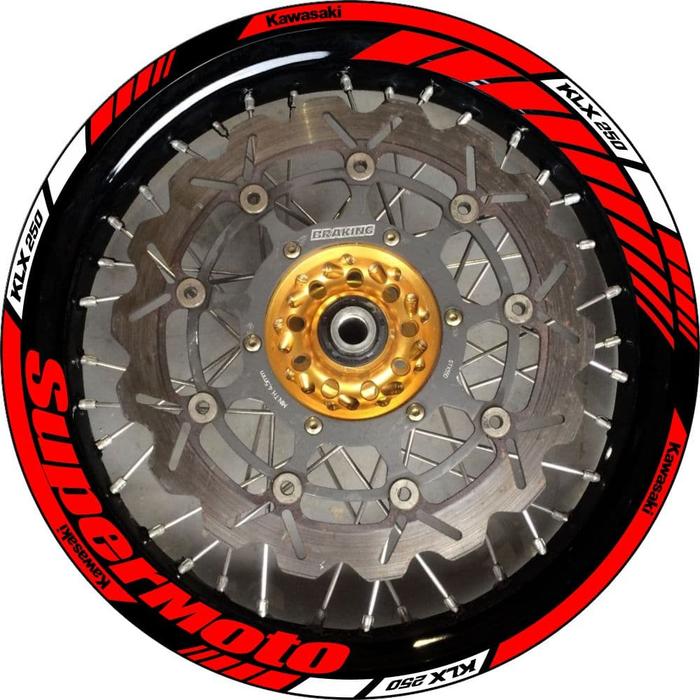 stiker velg wheels sticker Kawasaki KLX 150 250 Supermoto ring 17
