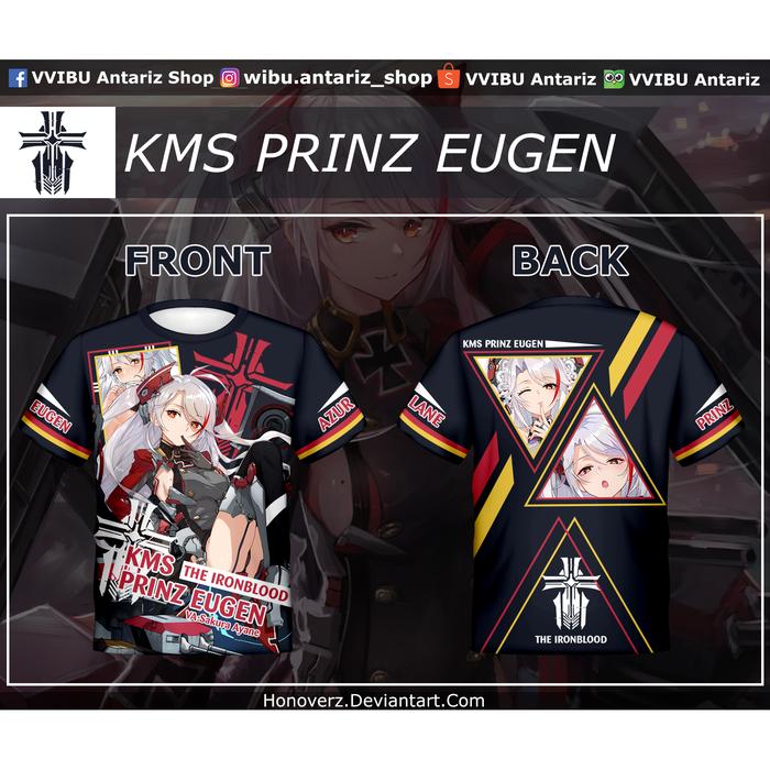 Kaos Fullprint Anime KMS Prinz Eugen Azur Lane
