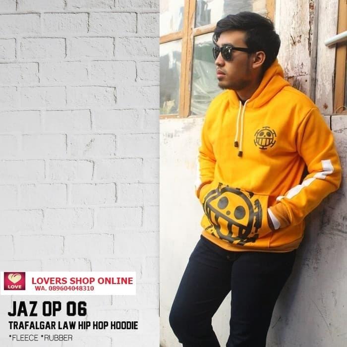 Jaket One Piece Trafalgar Law Hip Hop Dance Yellow Hoodie JAZ OP 06 V2