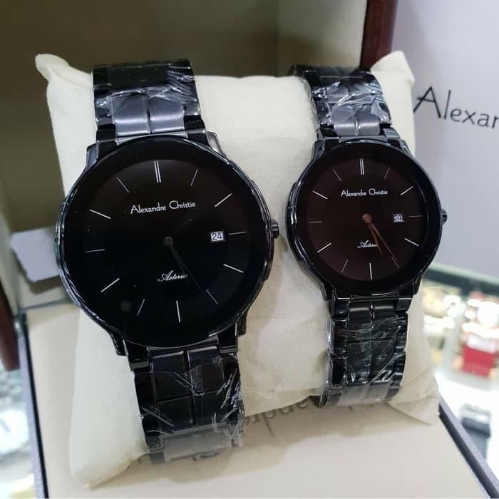Jam Tangan Alexandre Christie Couple Original AC8615 Black