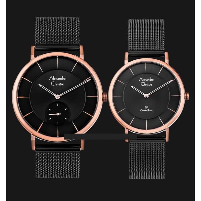 Alexandre Christie AC 8586 BBRBA Couple Black ROSEGOLD