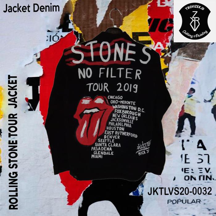 Custom jaket denim levis gambar lukis