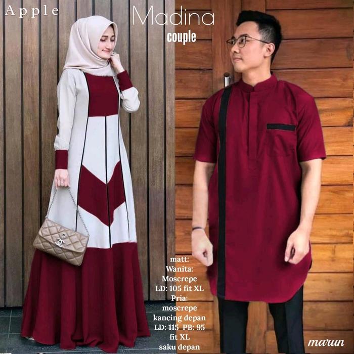 Batik Couple Gamis Syari Madinaa Modern