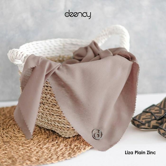 Jilbab Polos Segi Empat Liza Voal Ultrafine warna abu-abu Zinc by Deenay