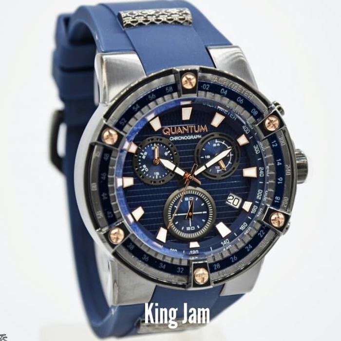 Jam Tangan Pria Quantum HNG795.099 Original Blue Rubber