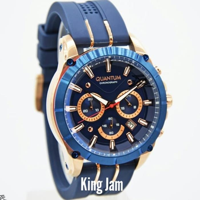 Jam Tangan Pria Quantum PWG674.499 Original Blue Rubber