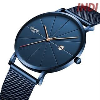 NIBOSI 1985 Shutter Jam Tangan Kasual Pria 2321 Biru