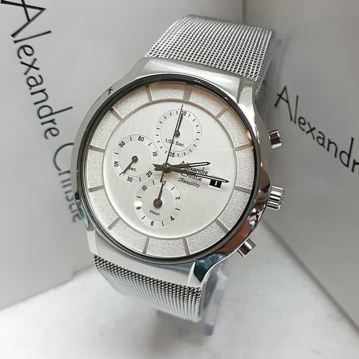 JAM TANGAN PRIA ALEXANDRE CHRISTIE AC 6245 AC6245 SILVER ORIGINAL