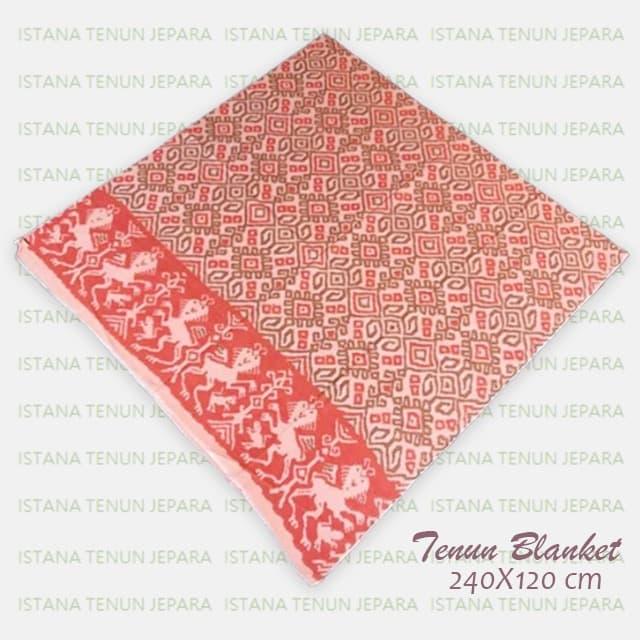 Kain Tenun Ikat Blanket Troso Jepara Motif Bunga