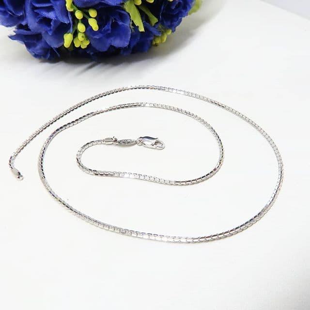 BCK045 KALUNG RANTAI ITALY SANTA 50CM PERAK SILVER 925 LAPIS EMAS ASLI