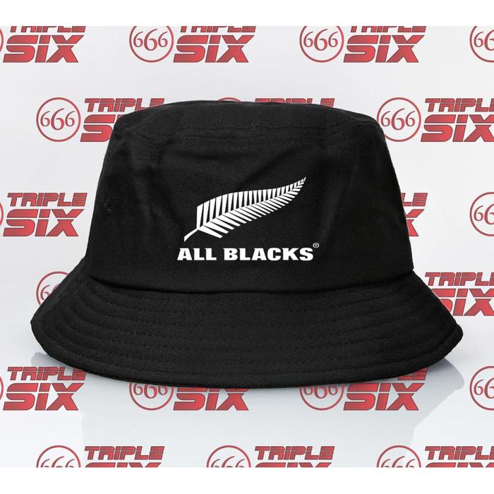 Topi Bucket Hat Premium Desain Distro All Black Rugby